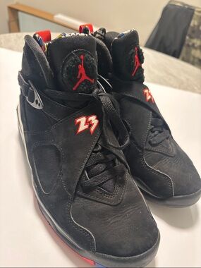 Jordan Kids Black & Red High-Top Sneakers